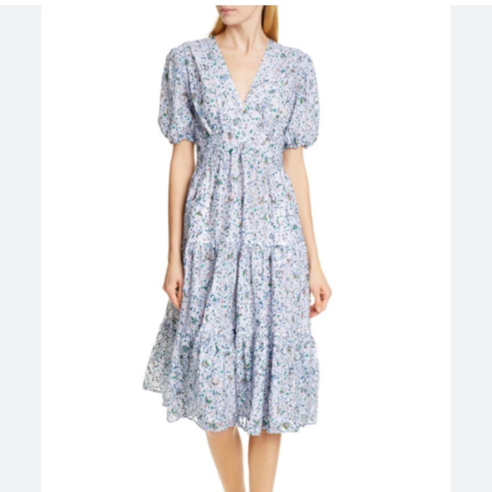 Tags On - Tory Burch Floral Print Lace Dress in Blue